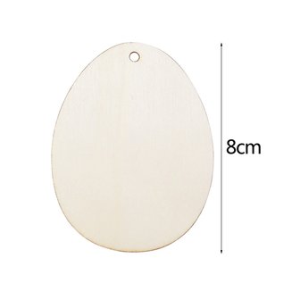 Wooden Easter egg pendants to paint / color yourself (10 pieces/8cm)