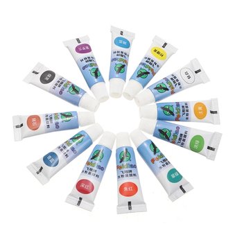 Acrylic paint Set mini 12 colors including brush (12 x 5ml)