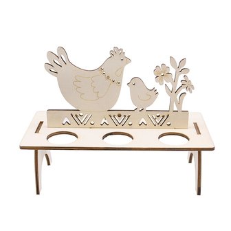 Wooden egg stand Chicken to paint / color yourself (20cm)