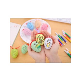 Set Easter eggs with figures to color yourself (6 pieces) including markers