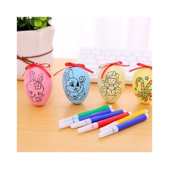 Set Easter eggs with figures to color yourself (6 pieces) including markers