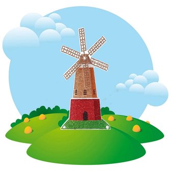 Diamond Painting standing ornament with movement Windmill (26cm)