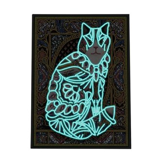 Diamond Painting Glow in the dark Cat 25x35cm