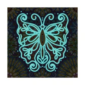 Diamond Painting Glow in the dark Butterfly 25x25cm