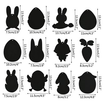 Scratch Drawing set Easter pendants Large (12 pieces)