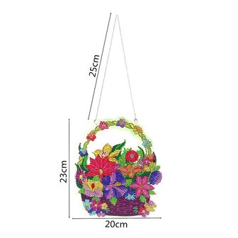 Diamond Painting Hanging Ornament DZ666 Flowers in Basket (25cm)