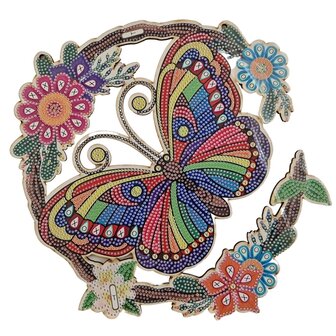Diamond Painting Wooden Wreath Butterfly 3037 (30cm)