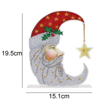 Diamond Painting Standing Christmas Ornament Christmas Moon 01 (20cm)