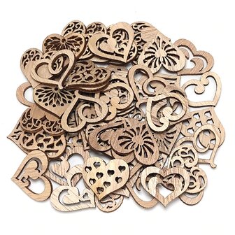 Wooden mini hearts assortment to paint / colors yourself (20 pieces/33mm)