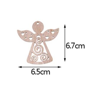 Wooden Christmas hangers Angels to paint / color yourself (10 pieces / 75mm)