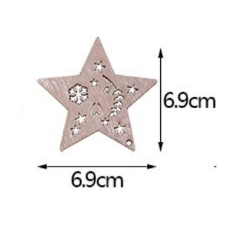 Wooden Christmas hangers Stars to paint / color yourself (10 pieces/70mm)