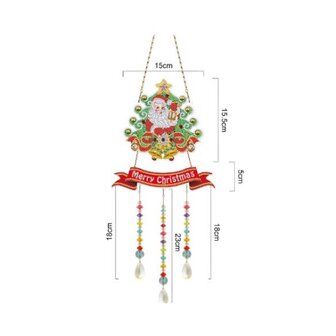 Diamond Painting Hanging Ornament with Chains 07 Santa-Christmas Tree