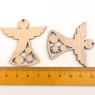 Wooden mini Christmas pendants Angels to paint / color yourself (10 pieces / 44mm)