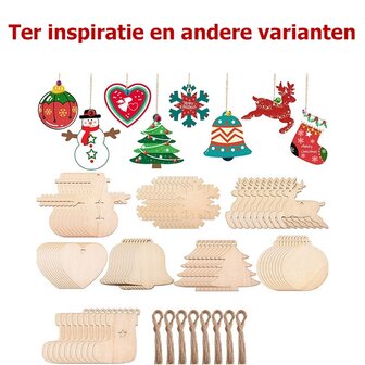Wooden Christmas hangers Christmas hats to paint / color yourself (10 pieces/70mm)