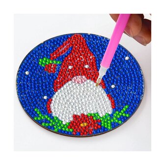 Diamond Painting Christmas Coaster set 01 with holder (6 pieces)