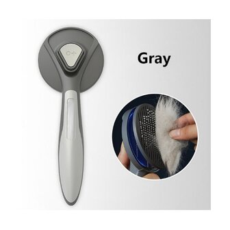 Pet Hair Brush Easy Clean (Grey)