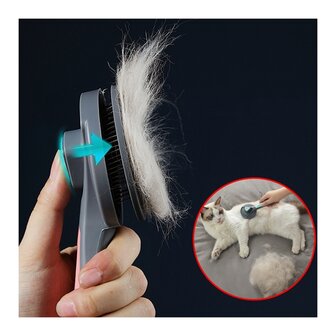 Pet Hair Brush Easy Clean (Grey)