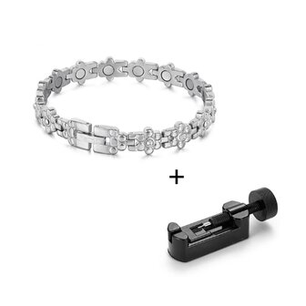 Magnetic Steel (ladies) bracelet Julia Silver colored