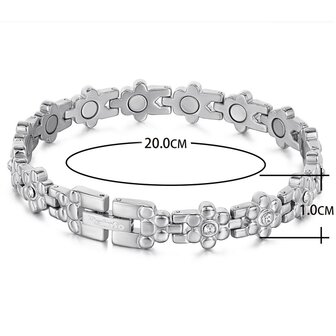 Magnetic Steel (ladies) bracelet Julia Silver colored