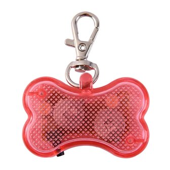 Led illuminated bone with clip for dog collar (Pink)