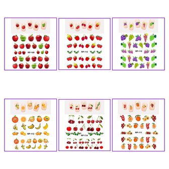 Nagel Sticker Set Fruit 02 (6 vellen)