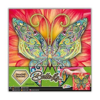 Grafix Diamond Painting on canvas butterfly 30x30cm