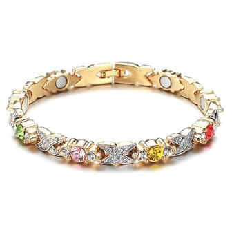 Magnetic Steel (ladies) bracelet Aby colorful gold