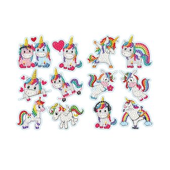 Diamond Painting Sticker set Unicorns (12 pieces)