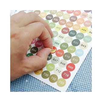 Diamond Painting DMC stickers round and in color (4 sheets)