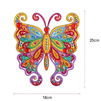 Diamond Painting Sticker Large - Butterfly (25cm)