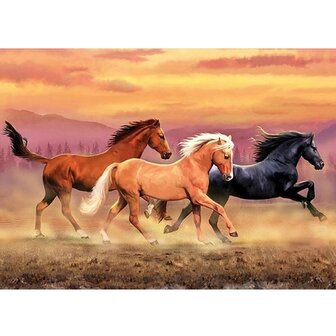 Diamond Painting Three Horses 02 (size and shape of stones of your choice)