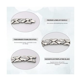 Magnetic Steel (ladies) bracelet Fey 02 (Silver colored)