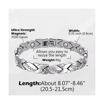 Magnetic Steel (ladies) bracelet Fey 03 (Copper colored)