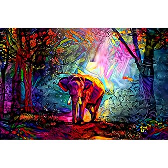 Diamond Painting Elephant Graffiti (size and shape of stones of your choice)