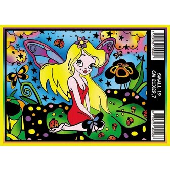ColorVelvet Velvet coloring page small no. 19 with markers (21x29cm)