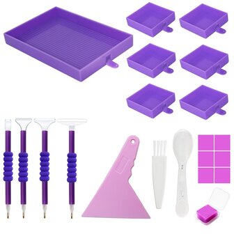 Diamond Painting Shaker trays assortment trays with tools (Purple)