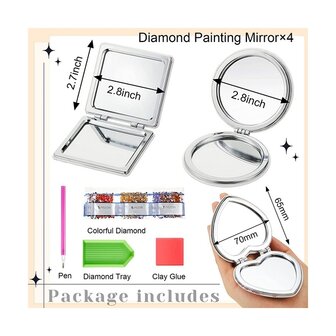 Diamond Painting Makeup Mirror 005 (Heart)