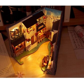 Miniature DIY house Book Nook TC10 (including lighting and dust cover)