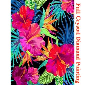 5D Diamond Painting Colorful Tropical Flowers Kit