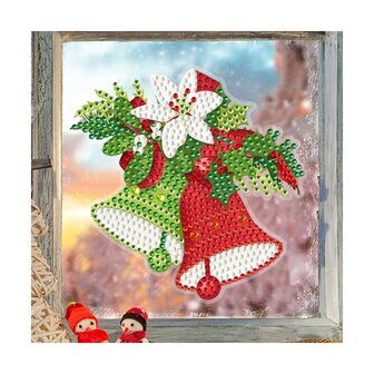 Diamond Painting Christmas sticker large Christmas bells 02 (13cm)