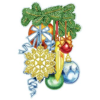 Diamond Painting Kerst sticker groot Kerstballen 02 (23cm)