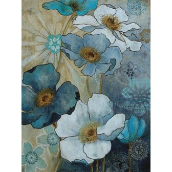 Diamond Painting Blauwe Bloemen 01