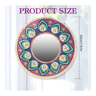 Diamond Painting Mirror 02 Mandala Green (20cm)