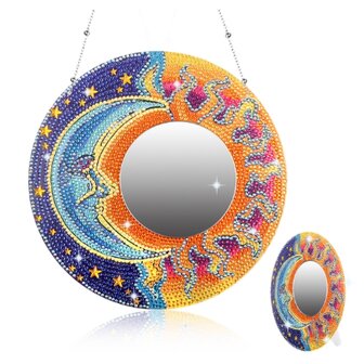 Diamond Painting Spiegel 03 Zon en maan (20cm)