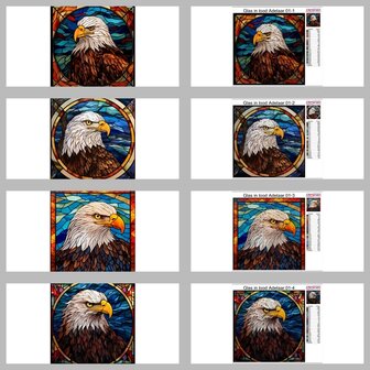Diamond Painting Patterns Stained Glass Eagle 01 20x20cm (4 pieces)