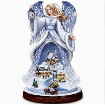 Diamond Painting Kerst - Snowglobe Engel met lantaarn