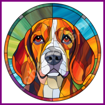 Diamond Painting Glas in lood Hond - Beagle