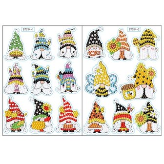 Diamond Painting Sticker set kabouters (17 stuks)