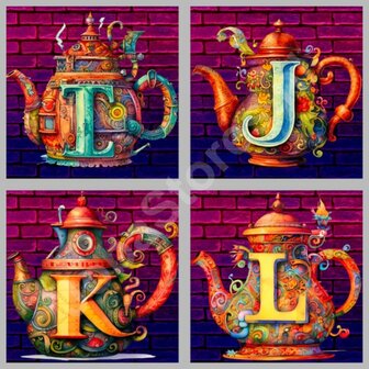 Diamond Painting Alphabet Teapot