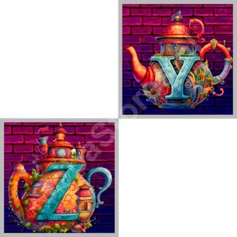 Diamond Painting Alphabet Teapot